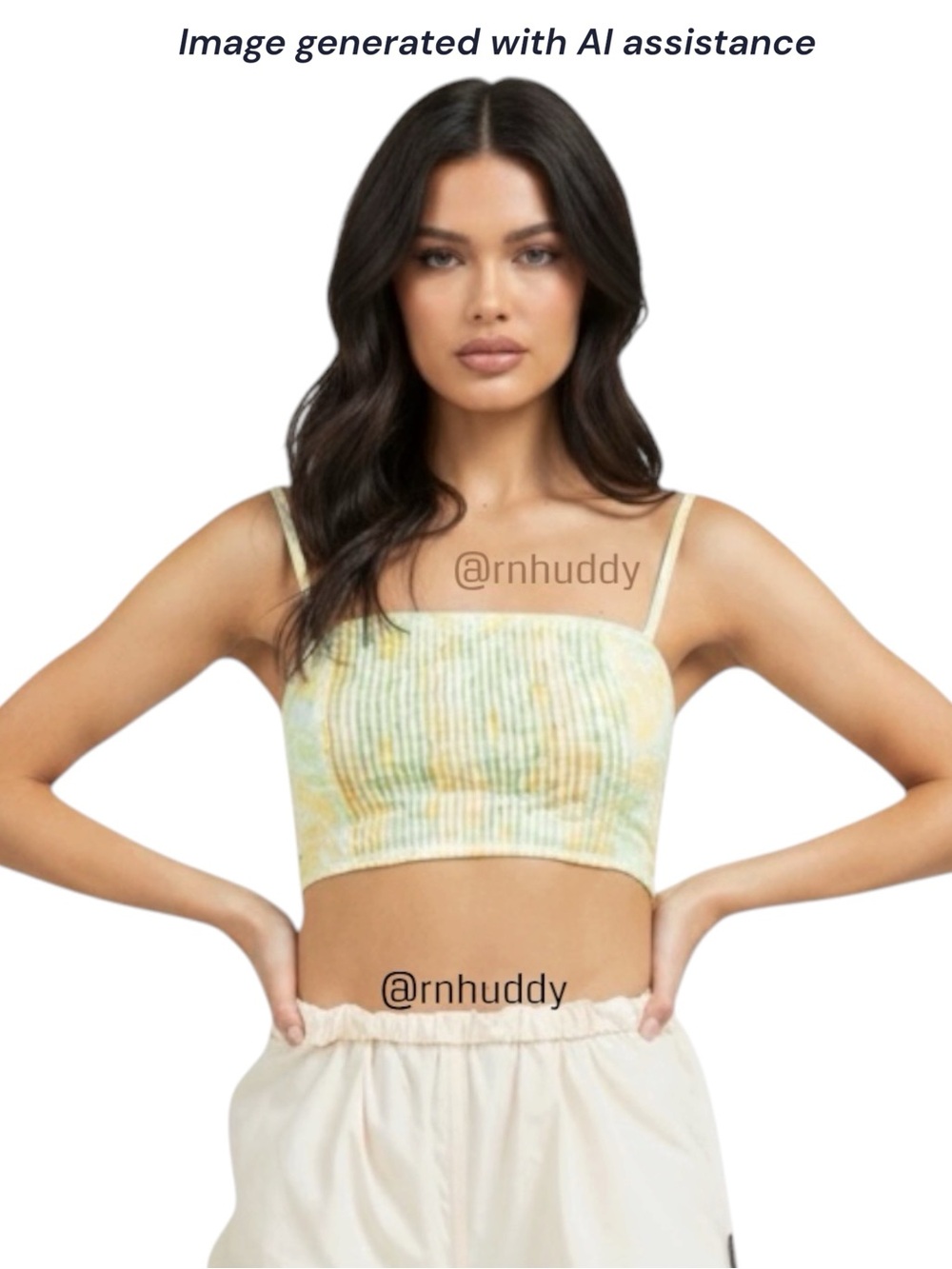 Rhythm M yellow green magnolia floral crop top 
$90 retail